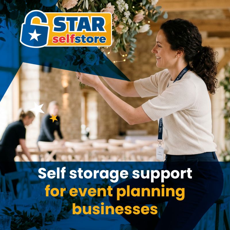 Self storage support for event planning businesses